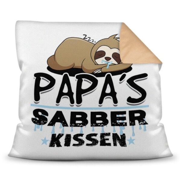 Witzig gestaltetes Sabber-Kissen zum Kuscheln und Sabbern für Papa. Hochwertige Kissenhülle mit Reißverschluss zum leichten Entnehmen der...