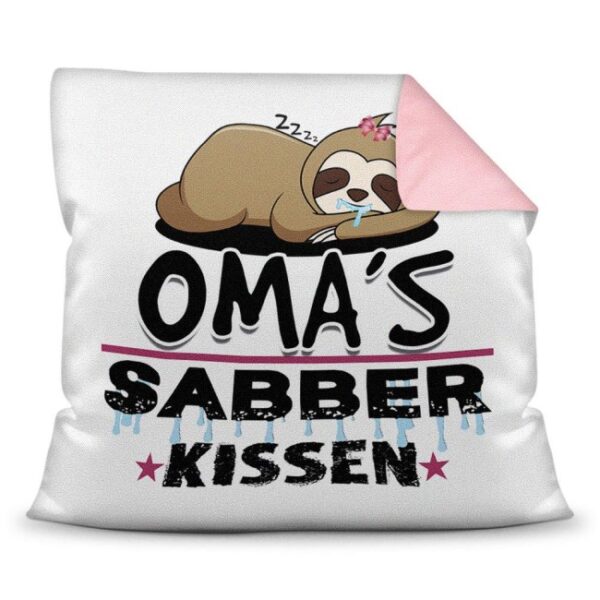 Witzig gestaltetes Sabber-Kissen zum Kuscheln und Sabbern für alle Omas mit Humor - Hochwertige Kissenhülle mit Reißverschluss zum leichten...