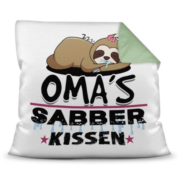 Witzig gestaltetes Sabber-Kissen zum Kuscheln und Sabbern für alle Omas mit Humor - Hochwertige Kissenhülle mit Reißverschluss zum leichten...