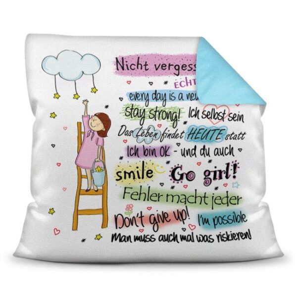 Süßes Kissen mit tollen Sprüchen für Mädchen. Ideal geeignet als Geschenk von Mama oder Papa für Mädchen werden sie ganz sicher zum Highlight in...