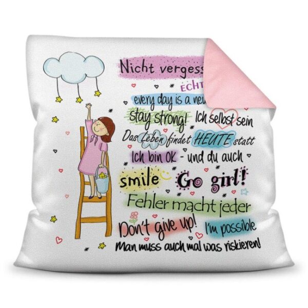 Süßes Kissen mit tollen Sprüchen für Mädchen. Ideal geeignet als Geschenk von Mama oder Papa für Mädchen werden sie ganz sicher zum Highlight in...