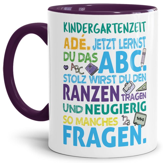 Tschüss Kindergartenzeit - Hallo Schule! Unsere liebevoll gestalteten Tassen sind eine tolle Geschenk-Idee und eine schöne Erinnerung an die bunte...