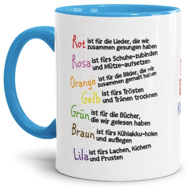 Tschüss Kindergartenzeit - Hallo Schule! Unsere liebevoll gestalteten Tassen sind eine tolle Geschenk-Idee für die Lieblings-Erzieherin