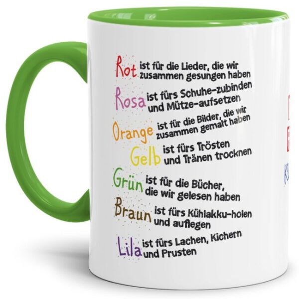 Tschüss Kindergartenzeit - Hallo Schule! Unsere liebevoll gestalteten Tassen sind eine tolle Geschenk-Idee für die Lieblings-Erzieherin