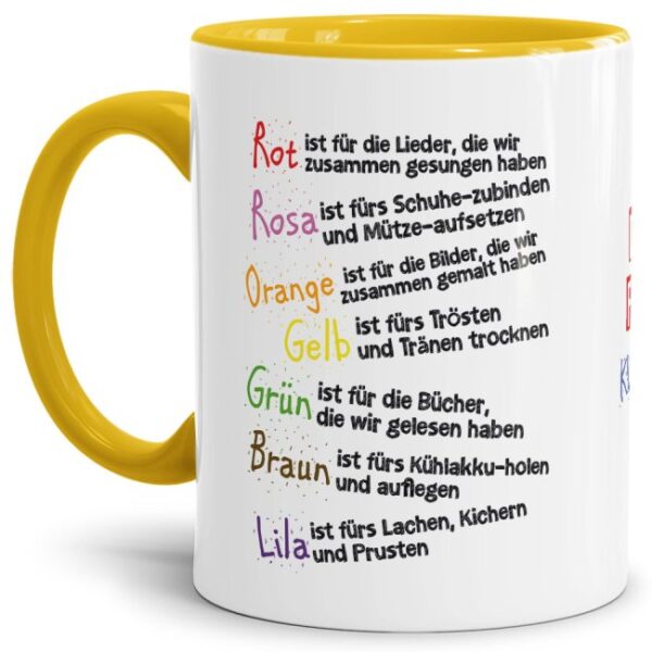 Tschüss Kindergartenzeit - Hallo Schule! Unsere liebevoll gestalteten Tassen sind eine tolle Geschenk-Idee für die Lieblings-Erzieherin