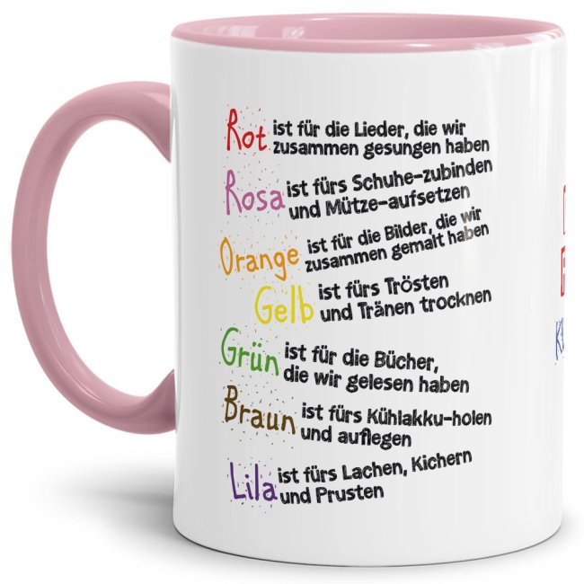 Tschüss Kindergartenzeit - Hallo Schule! Unsere liebevoll gestalteten Tassen sind eine tolle Geschenk-Idee für die Lieblings-Erzieherin