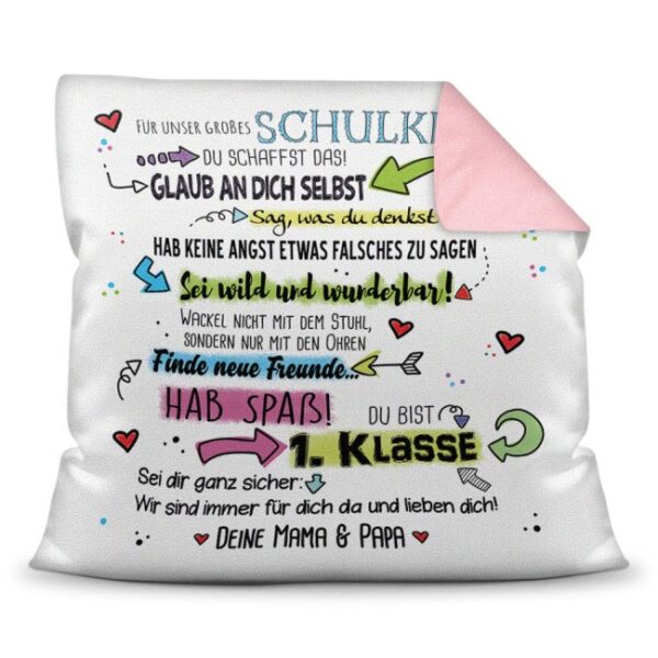 Liebevoll gestaltetes Kissen für Kinder.Ideal geeignet als Geschenk von Mama oder Papa für Tochter oder Sohn wird es ganz sicher zum Highlight in...