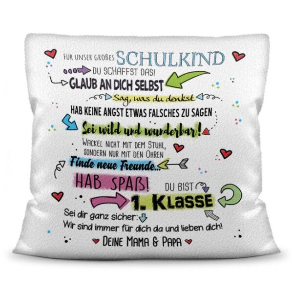 Liebevoll gestaltetes Kissen für Kinder.Ideal geeignet als Geschenk von Mama oder Papa für Tochter oder Sohn wird es ganz sicher zum Highlight in...