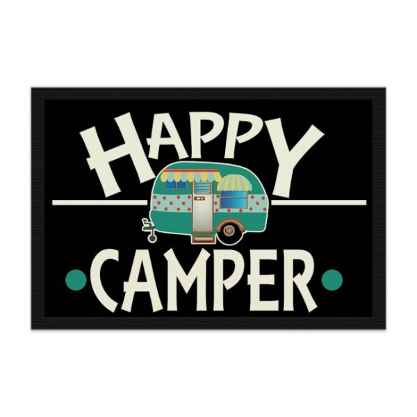 Witziger Fußabtreter für das Wohnmobil mit witzigem Camping-Spruch für alle Campingfans - Happy Camper. Diese lustige Fußmatte gehört vor jeden...