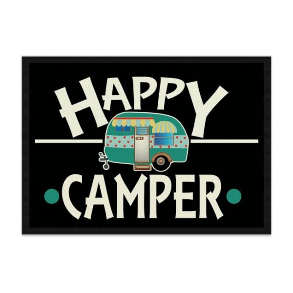 Witziger Fußabtreter für das Wohnmobil mit witzigem Camping-Spruch für alle Campingfans - Happy Camper. Diese lustige Fußmatte gehört vor jeden...