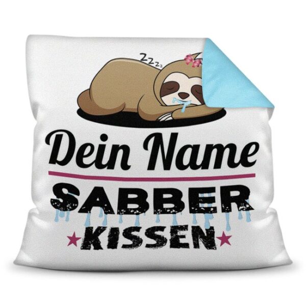 Personalisierbares Kissen mit lustigem Spruch - Dein Sabberkissen. Ein lustiges Geschenk für die beste Freundin