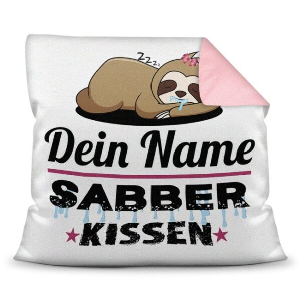 Personalisierbares Kissen mit lustigem Spruch - Dein Sabberkissen. Ein lustiges Geschenk für die beste Freundin