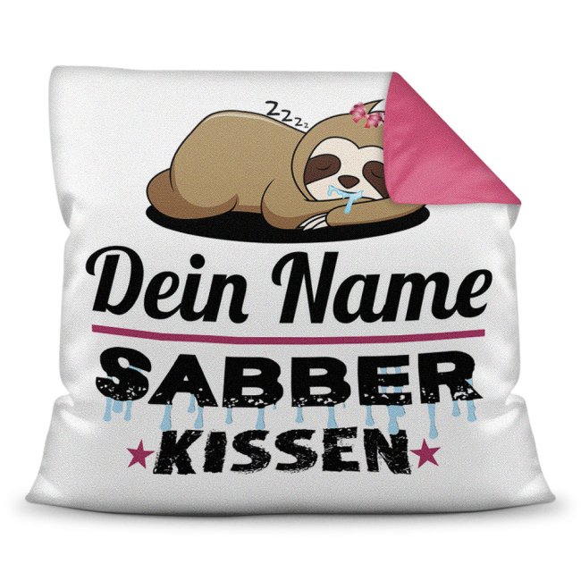 Personalisierbares Kissen mit lustigem Spruch - Dein Sabberkissen. Ein lustiges Geschenk für die beste Freundin