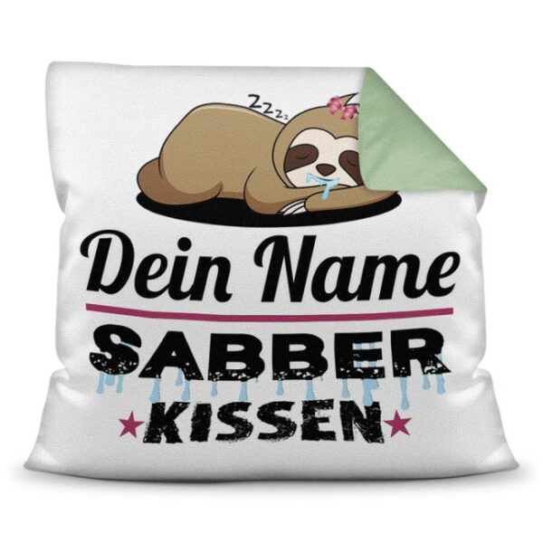 Personalisierbares Kissen mit lustigem Spruch - Dein Sabberkissen. Ein lustiges Geschenk für die beste Freundin