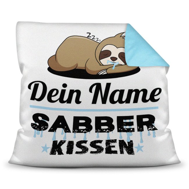 Personalisierbares Kissen mit lustigem Spruch - Dein Sabberkissen. Ein lustiges Geschenk für den besten Kumpel