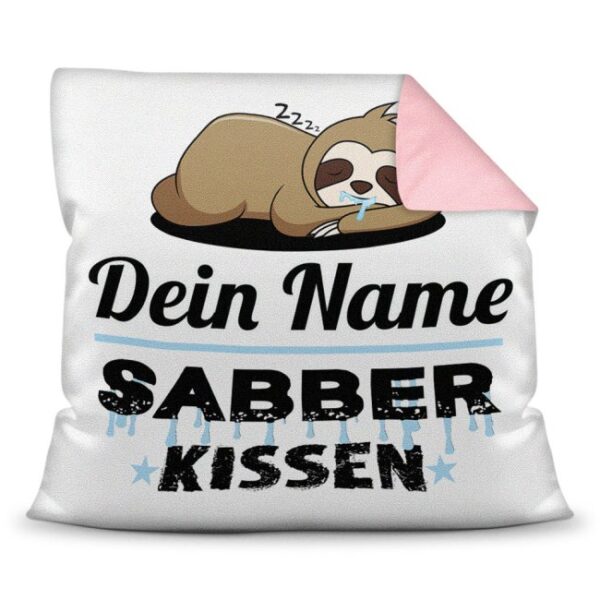 Personalisierbares Kissen mit lustigem Spruch - Dein Sabberkissen. Ein lustiges Geschenk für den besten Kumpel