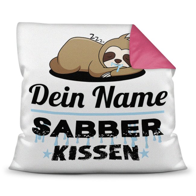 Personalisierbares Kissen mit lustigem Spruch - Dein Sabberkissen. Ein lustiges Geschenk für den besten Kumpel