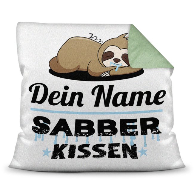 Personalisierbares Kissen mit lustigem Spruch - Dein Sabberkissen. Ein lustiges Geschenk für den besten Kumpel