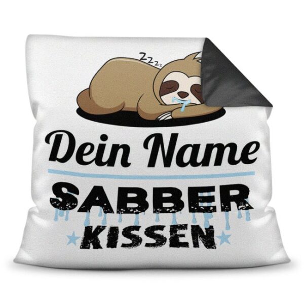 Personalisierbares Kissen mit lustigem Spruch - Dein Sabberkissen. Ein lustiges Geschenk für den besten Kumpel