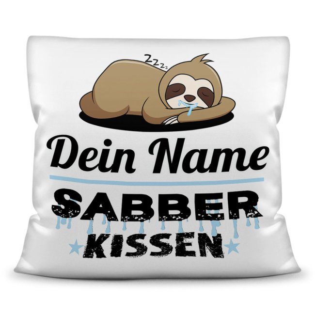 Personalisierbares Kissen mit lustigem Spruch - Dein Sabberkissen. Ein lustiges Geschenk für den besten Kumpel