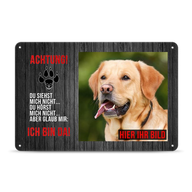 Personalisiertes Türschild für alle Hundebesitzer mit dem eigenem Hundefoto und lustigem Spruch - Wer eine besondere Geschenkidee für einen...