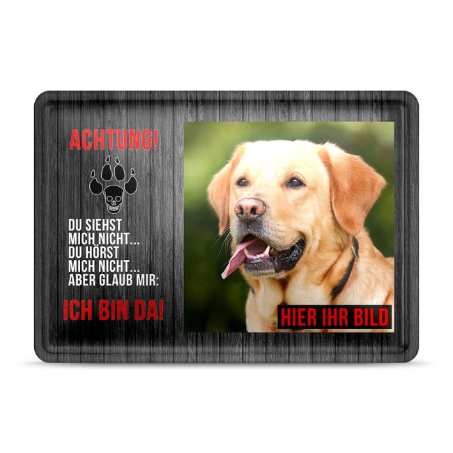 Personalisiertes Türschild für alle Hundebesitzer mit dem eigenem Hundefoto und lustigem Spruch - Wer eine besondere Geschenkidee für einen...