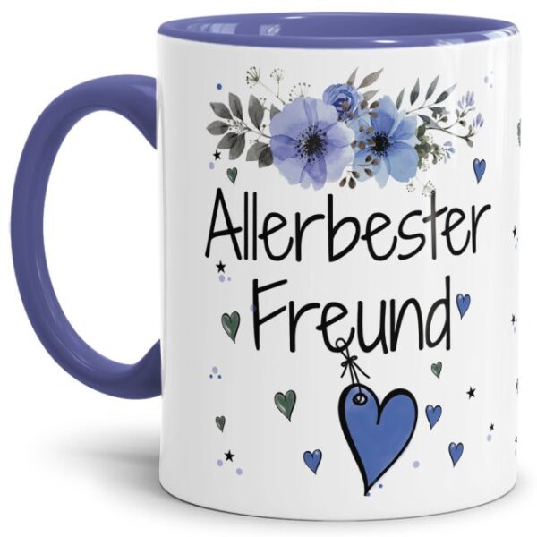 Einfach mal DANKE sagen - für den allerbesten Freund - über diesen Kaffeebecher mit dem liebevoll designten Blumenmotiv freut sich garantiert jeder...