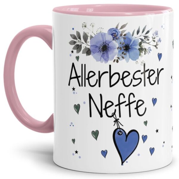 Einfach mal DANKE sagen - für den allerbesten Neffe - über diesen Kaffeebecher mit dem liebevoll designten Blumenmotiv freut sich garantiert jeder...