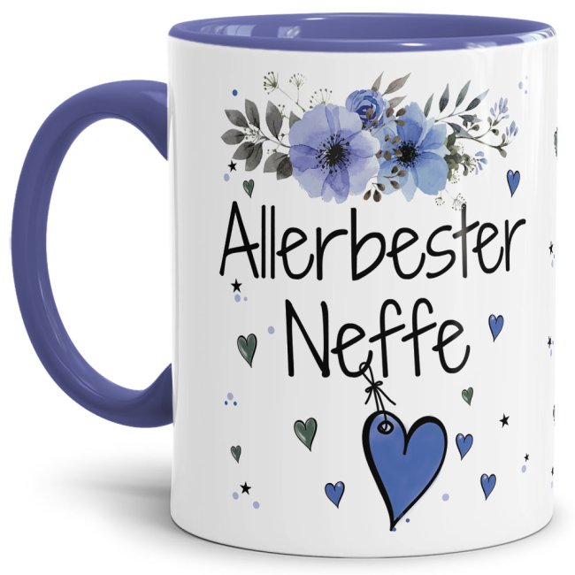 Einfach mal DANKE sagen - für den allerbesten Neffe - über diesen Kaffeebecher mit dem liebevoll designten Blumenmotiv freut sich garantiert jeder...