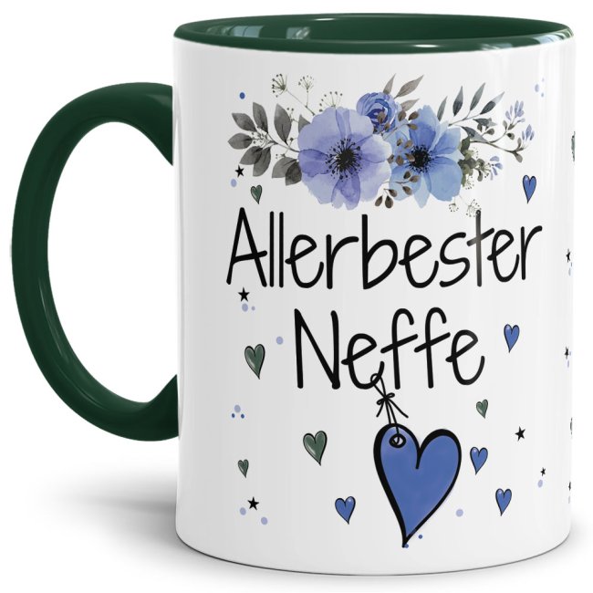 Einfach mal DANKE sagen - für den allerbesten Neffe - über diesen Kaffeebecher mit dem liebevoll designten Blumenmotiv freut sich garantiert jeder...