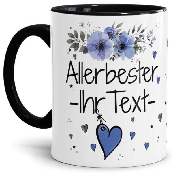 Einfach mal DANKE sagen - für den allerbesten Lieblingsmenschen - über diesen Kaffeebecher mit dem liebevoll designten Blumenmotiv freut sich...