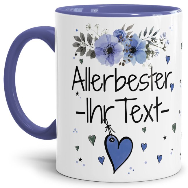 Einfach mal DANKE sagen - für den allerbesten Lieblingsmenschen - über diesen Kaffeebecher mit dem liebevoll designten Blumenmotiv freut sich...