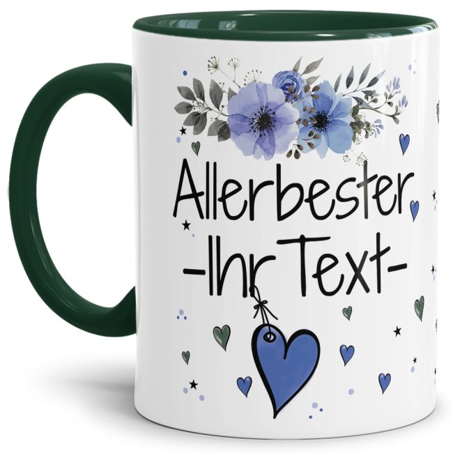 Einfach mal DANKE sagen - für den allerbesten Lieblingsmenschen - über diesen Kaffeebecher mit dem liebevoll designten Blumenmotiv freut sich...