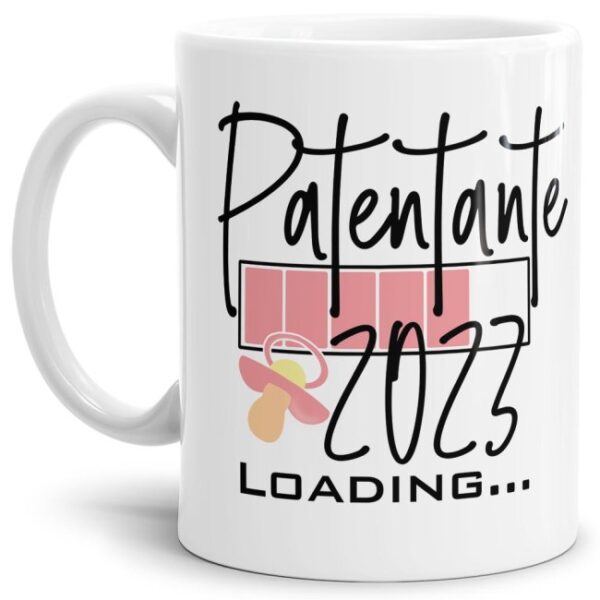 Ich bin schwanger! Du bekommst Nachwuchs und suchst ein witziges Geschenk für die zukünftige Patentante? Dann ist unsere süße Loading-Tasse genau...