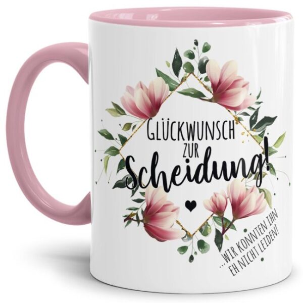 Eine Scheidung ist oft eine traurige Sache - aber manchmal für beide Partner unumgänglich. Mit dieser Tasse kannst Du Dir oder Deiner Freundin auf...