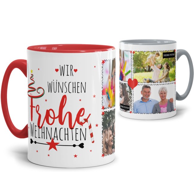 Ein persönliches Weihnachtsgeschenk für Eltern oder Großeltern ist diese Tasse zum selbst Gestalten