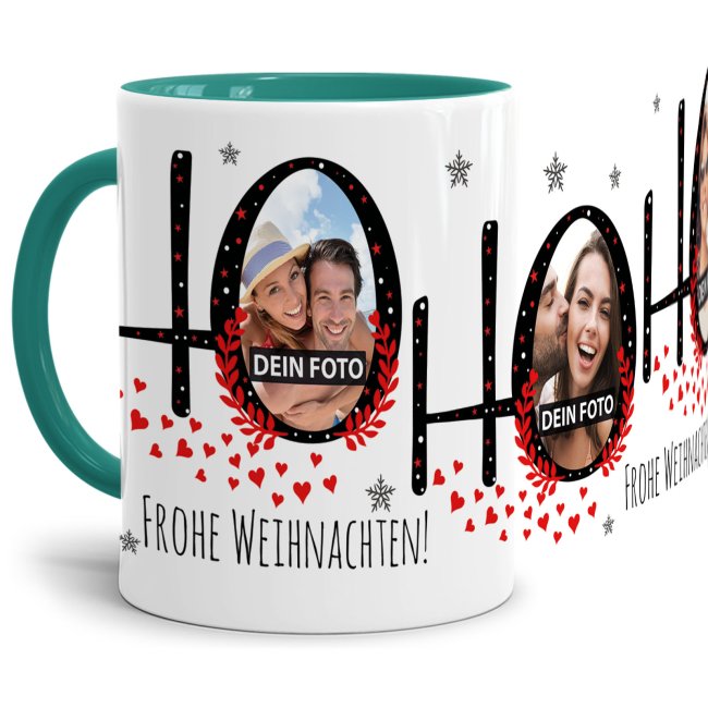 Ein besonderes Weihnachtsgeschenk oder kleines Nikolausgeschenk ist diese Tasse mit weihnachtlicher Fotocollage zum selbst Gestalten. Lade einfach...