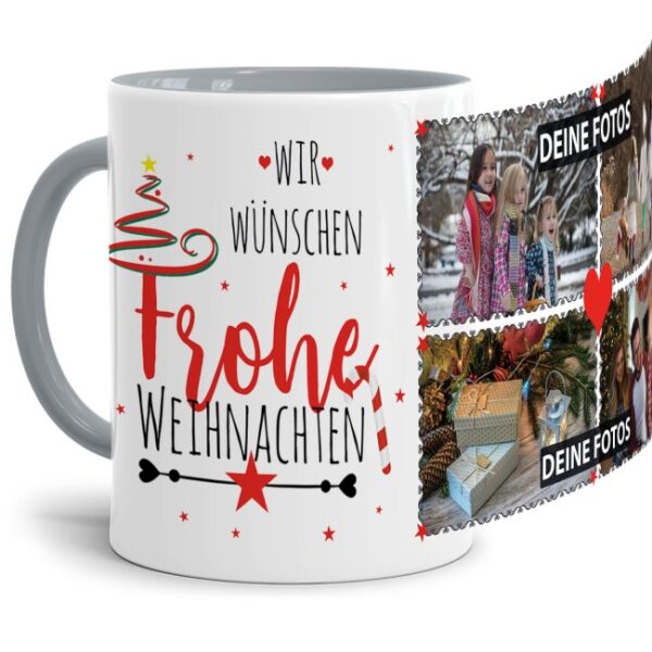 Ein persönliches Weihnachtsgeschenk für Eltern oder Großeltern ist diese Tasse zum selbst Gestalten