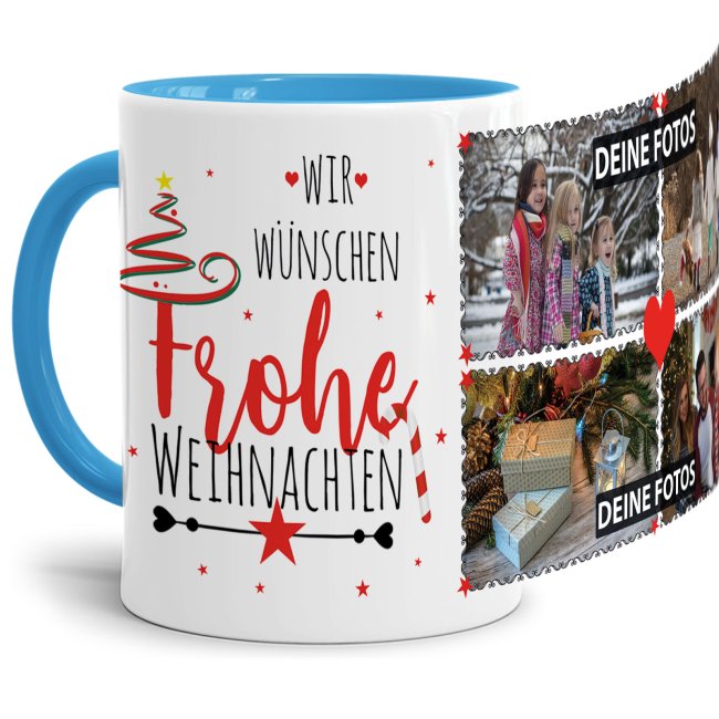 Ein persönliches Weihnachtsgeschenk für Eltern oder Großeltern ist diese Tasse zum selbst Gestalten