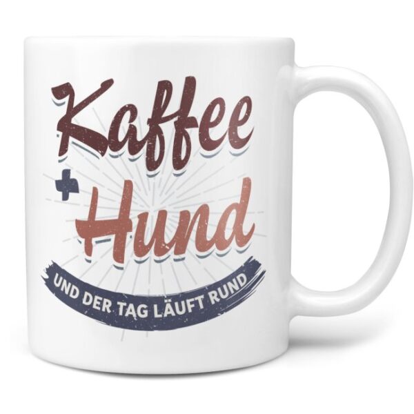 Liebevoll gestaltete Keramik-Tasse mit lustigem Hunde-Spruch - Kaffee & Hund - Diese neue Lieblingstasse ist das perfekte Geschenk für...