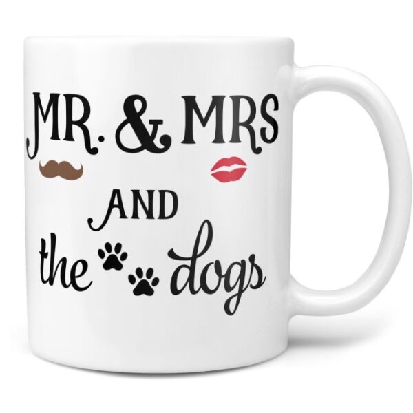 Liebevoll gestaltete Keramik-Tasse mit lustigem Hunde-Spruch - Mr.and Mrs. And the dogs - Diese neue Lieblingstasse ist das perfekte Geschenk für...