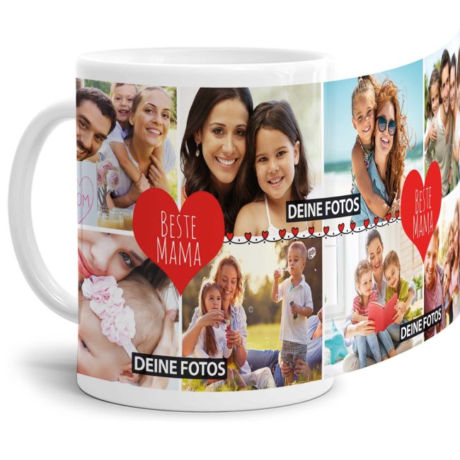 Eine Fototasse als Erinnerung und zum Danke sagen - eine besondere Geschenkidee für die beste Mama - Gestalte hier eine hochwertige Keramiktasse...