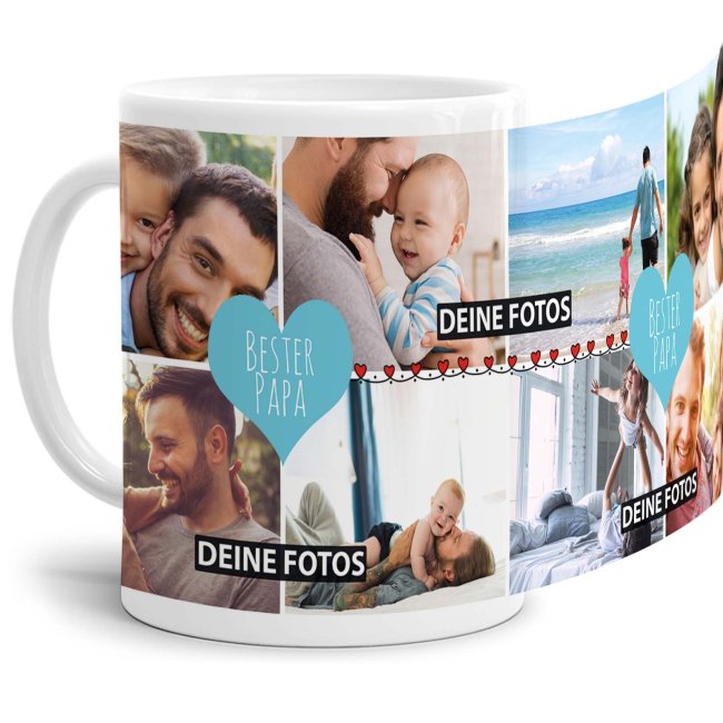 Eine Fototasse als Erinnerung und zum Danke sagen - eine besondere Geschenkidee für den besten Papa - Gestalte hier eine hochwertige Keramiktasse...