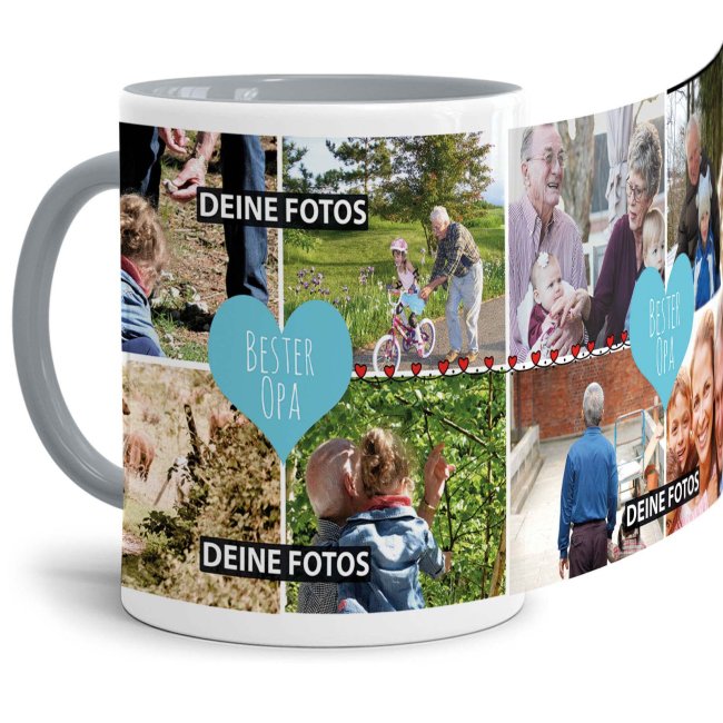 Eine Fototasse als Erinnerung und zum Danke sagen - eine besondere Geschenkidee für den besten Opa - Gestalte hier eine hochwertige Keramiktasse...