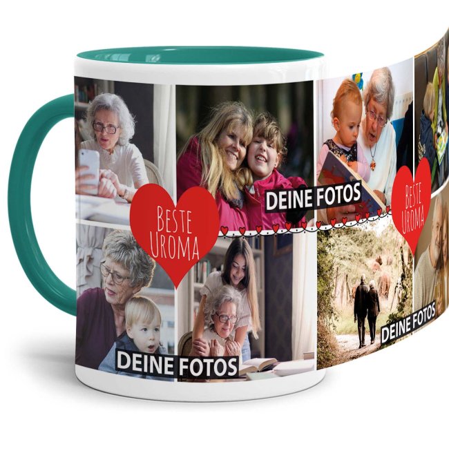 Eine Fototasse als Erinnerung und zum Danke sagen - eine besondere Geschenkidee für die beste Uroma - Gestalte hier eine hochwertige Keramiktasse...