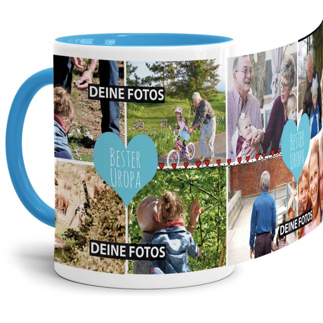 Eine Fototasse als Erinnerung und zum Danke sagen - eine besondere Geschenkidee für den besten Uropa - Gestalte hier eine hochwertige Keramiktasse...