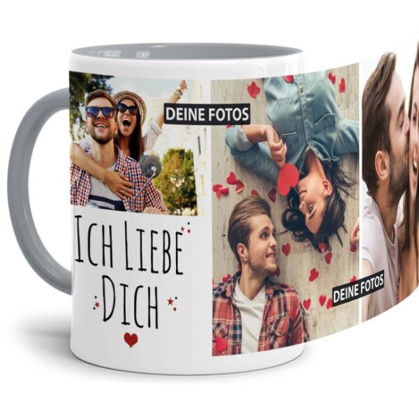 Fototasse mit liebevoll gestalteter Collage - Ich liebe Dich - ein besonderes