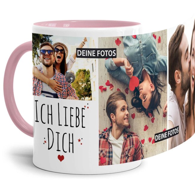 Fototasse mit liebevoll gestalteter Collage - Ich liebe Dich - ein besonderes