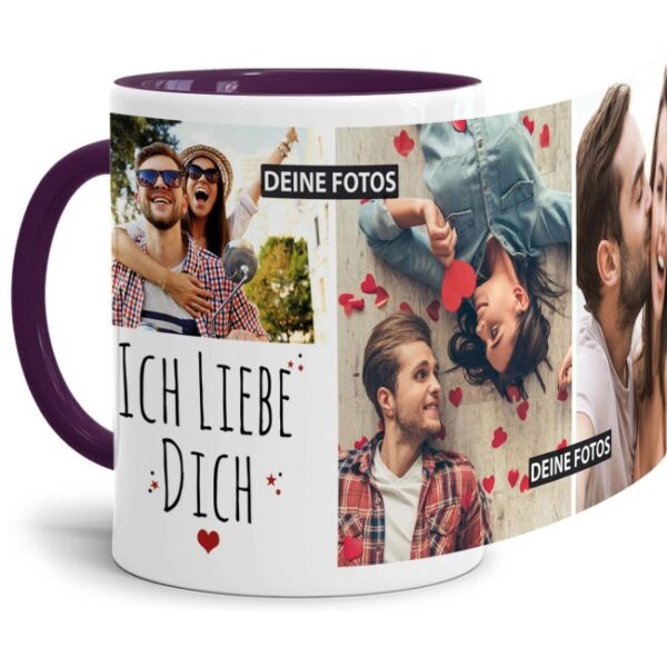 Fototasse mit liebevoll gestalteter Collage - Ich liebe Dich - ein besonderes