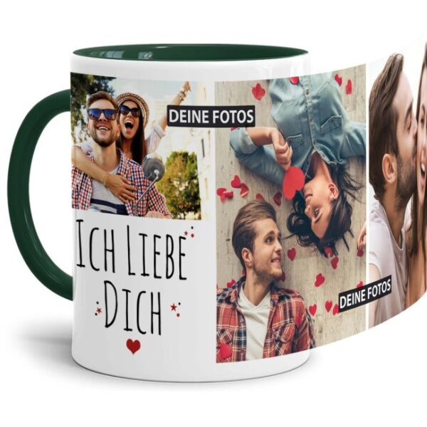 Fototasse mit liebevoll gestalteter Collage - Ich liebe Dich - ein besonderes